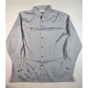 Orvis Mens Gray Plaid Short Sleeve Button Up Shirt Large NWT 1802362